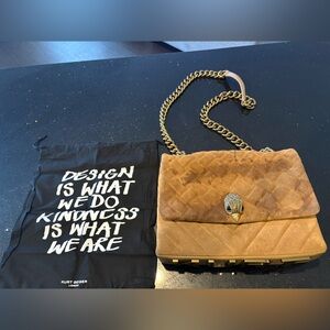 Kurt Geiger Tan Quilted Shoulder Bag with Gold Chain